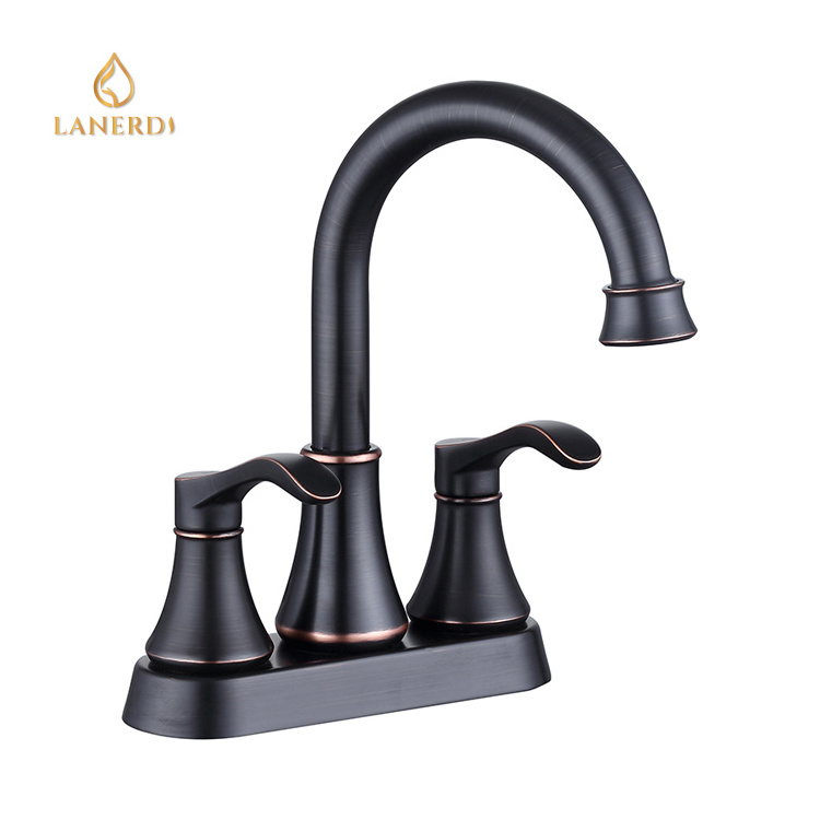 kaiping jiangmen antique black ORB 2 hole antique brass lotus old centerset bathroom basin faucets mixer