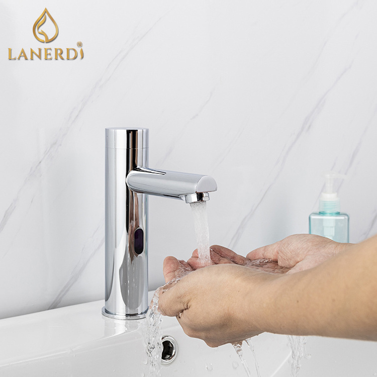 Lanerdi Smart Infrared Motion Sensor Single Hole Basin Faucet for Commercial Place