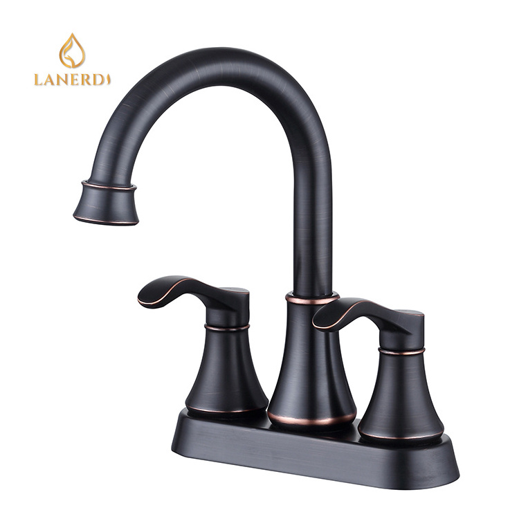 kaiping jiangmen antique black ORB 2 hole antique brass lotus old centerset bathroom basin faucets mixer