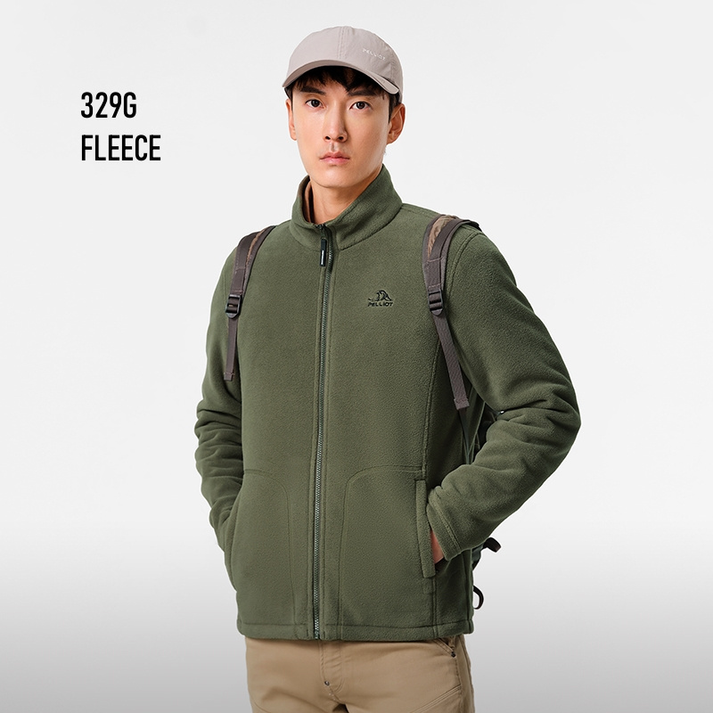 Pelliot A/W New Collection Polartec Fleece Jacket Men Outdoor Stand Collar Windbreaker Sportswear Warm