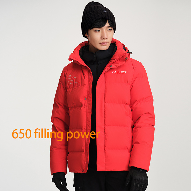 winter Breathable Polyester Zipper Sustainable 650 filled Plus Size men goose down jacket coats