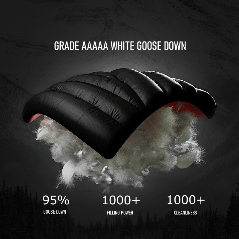 Custom Outdoor 1000 Filling Goose Down Jacket Cordura Winter Coats Unisex 95% White Adults Jacket for Men Winter Winter Clothing