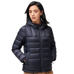 customized women's Down Puffer Coat Hooded Outwear Overcoat portable lightweight winter down jacket