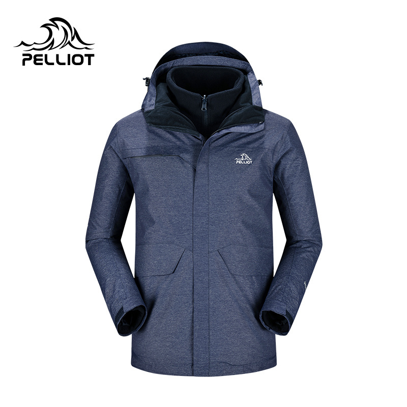 3 in 1 fleece lined Wholesale High Quality Custom Outdoor Hiking Fishing Casual Windbreaker men's Waterproof Jacket