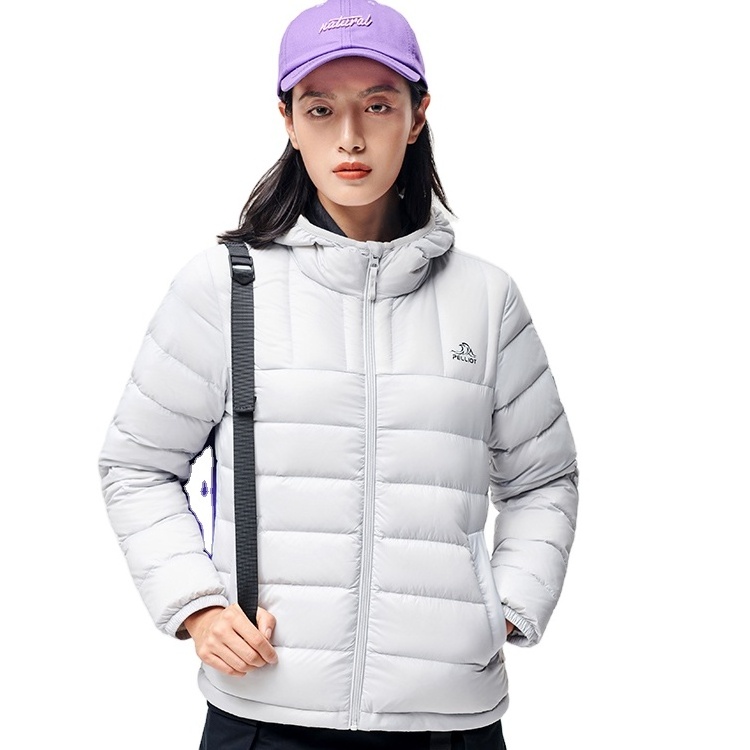 customized women's Down Puffer Coat Hooded Outwear Overcoat portable lightweight winter down jacket