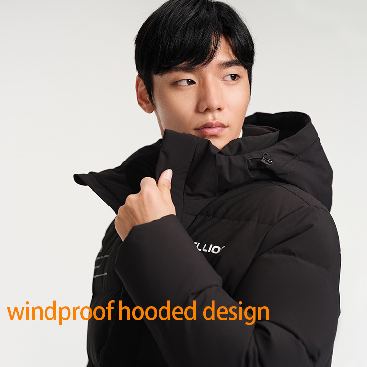 winter Breathable Polyester Zipper Sustainable 650 filled Plus Size men goose down jacket coats