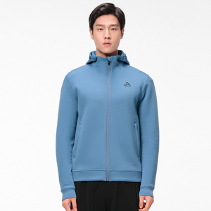 outdoor Pelliot Sweat Jacket Men breathable sports high elastic fleece cotton full-zip hooded sweater jacket