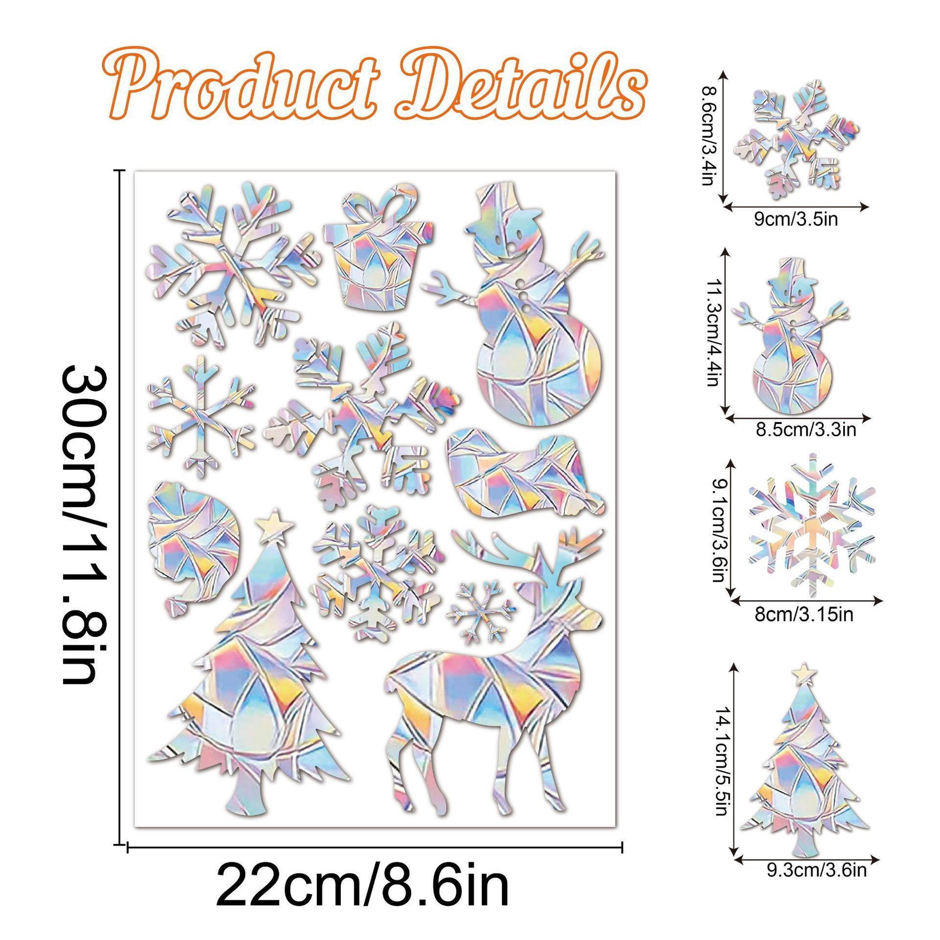 Rainbow Prism Butterfly Static Sticker PVC Electrostatic Easter Christmas Window Sticker suncatcher sticker