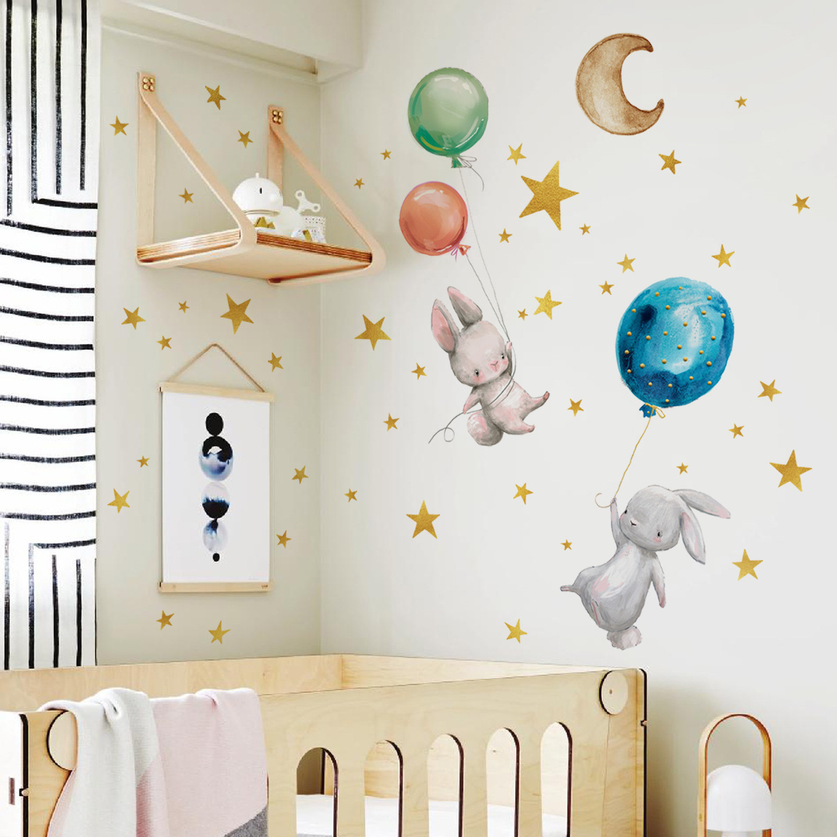 Rainbow Unicorn Cloud Moon Planet Sstronaut Glow In The Dark Luminous Wall Sticker For Kids Room