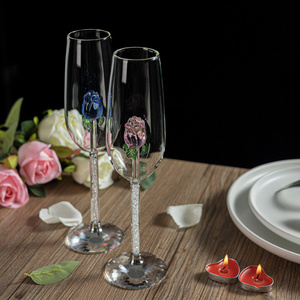 Wedding Wine Glass Goblet Champagne Flutes Glasses Valentine's Day Rose Box Novelty Party Transparent Ganoderma Coffee 3 and 1