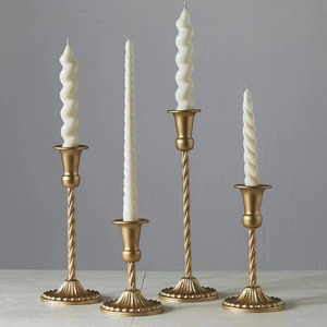 Antique bronze gold taper candle holder romantic wedding centerpieces decoration vintage iron candlestick holder