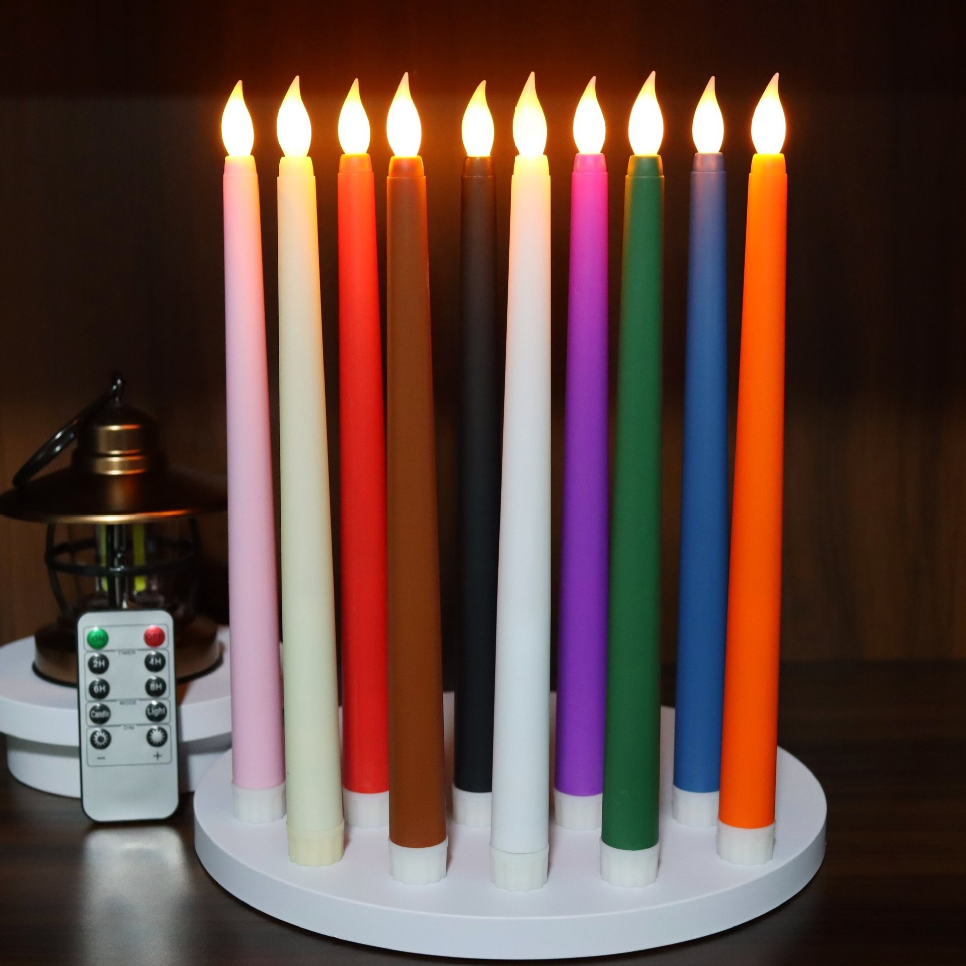 Decorative  battery operated dinner candles LED flameless taper candles with timer