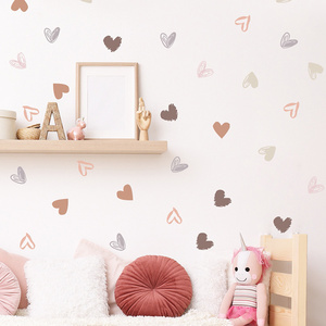 INS morandi color small flower wall sticker heart self-adhesive waterproof wall decor decals