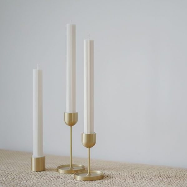 Decorative taper candle stand modern luxury brass gold metal candle holder set