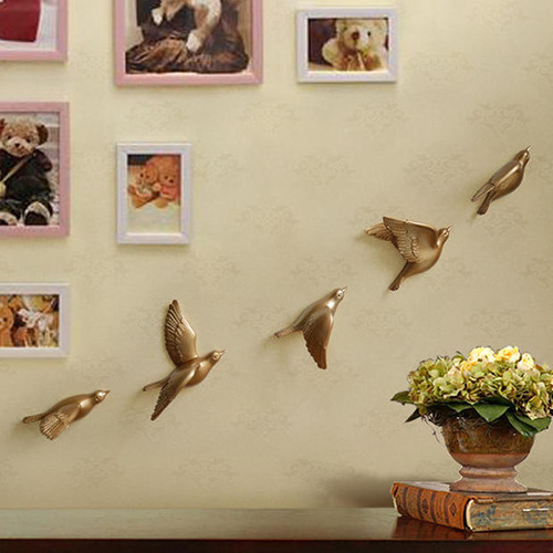 Nordic home decoration sticker background art sculpture ornament 3D flying birds dove wall decor