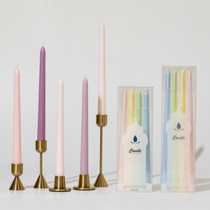 Pack of 4 morandi colored long rod smockless candle for wedding dinner