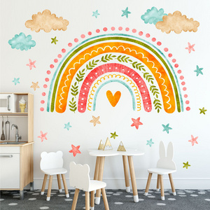 Rainbow Wall Decals Peel and Stick Self Adhesive Colorful Rainbow Wall Sticker for Kids Nursery Room