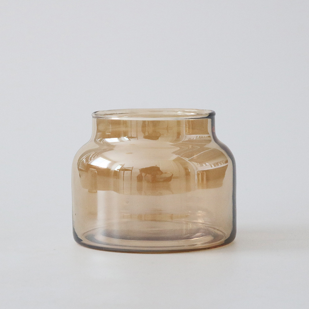 clear embossed glass cylinder votive candle vessels nordic transparent crystal glass candle jar with gold rim