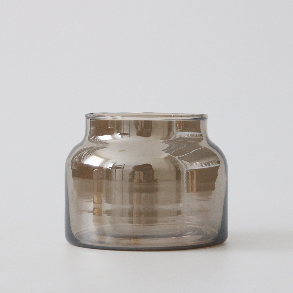 clear embossed glass cylinder votive candle vessels nordic transparent crystal glass candle jar with gold rim