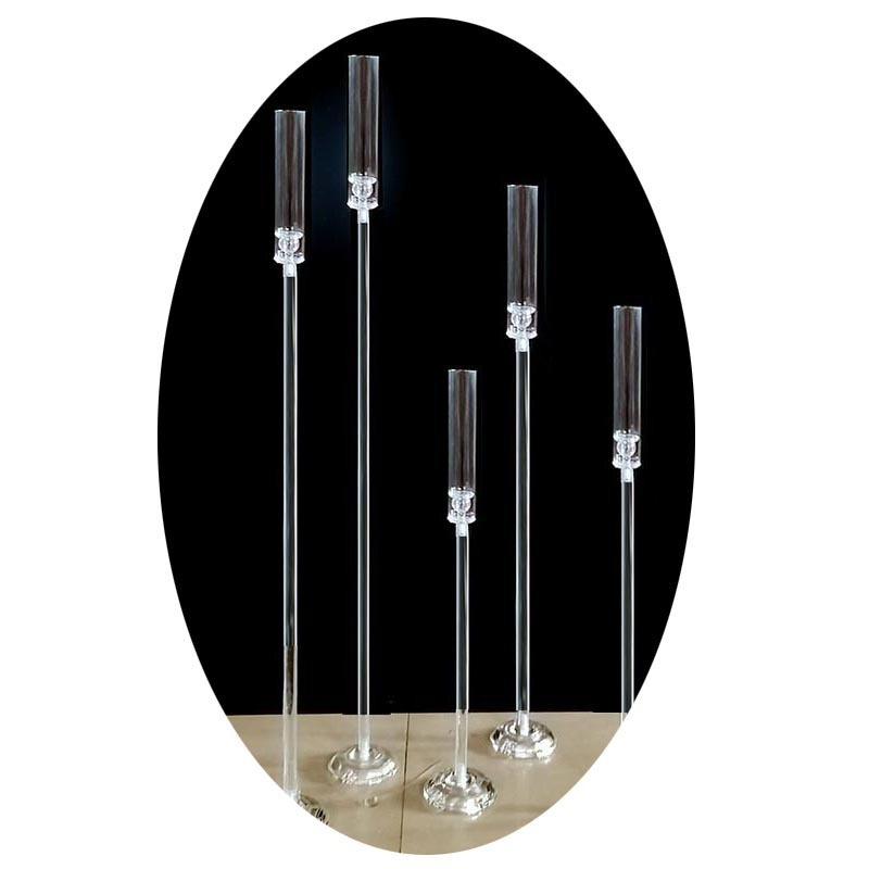 Wedding candelabra decoration acrylic clear tall candle holder table centerpieces