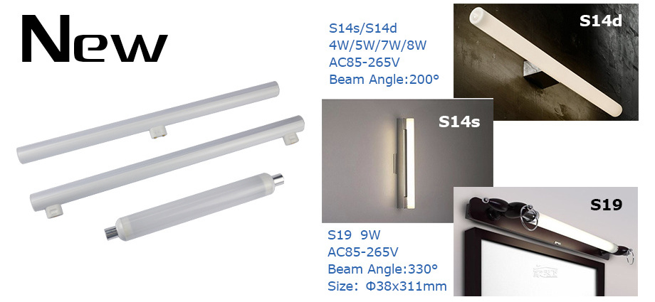 Indoor lamp S14s S14d 16w 100-277V AC Frosted PC cover led s14 bulb 1000mm length Tube light S14 lamp