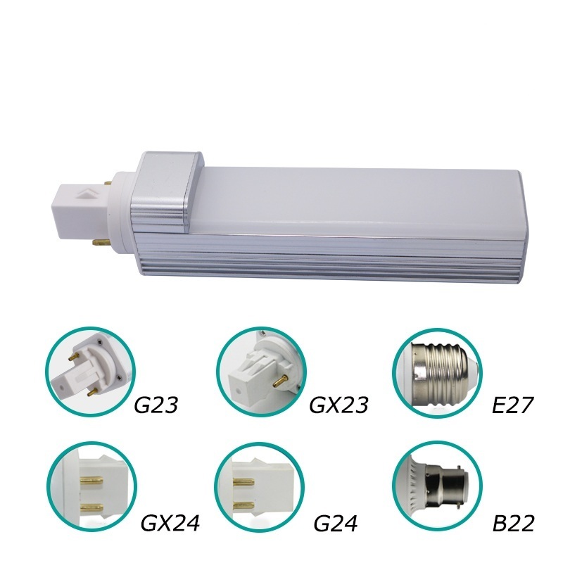 Universal G24d 2-pin G24q 4-pin Base LED Retrofit PL Light Bulb 30W CFL Replacement Cool White 6000K 6W 10W 12W G24 LED PLC Lamp