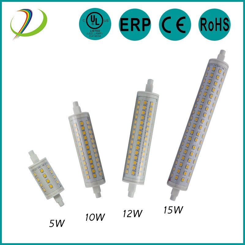 IP64 waterproof 110lm/w 360degree clear cover 2835smd no flicking led bulb tube 5w 10w 12w 15w r7s 78mm 118mm 135mm 189mm led