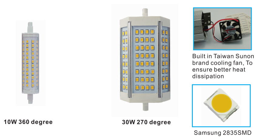 IP64 waterproof 110lm/w 360degree clear cover 2835smd no flicking led bulb tube 5w 10w 12w 15w r7s 78mm 118mm 135mm 189mm led