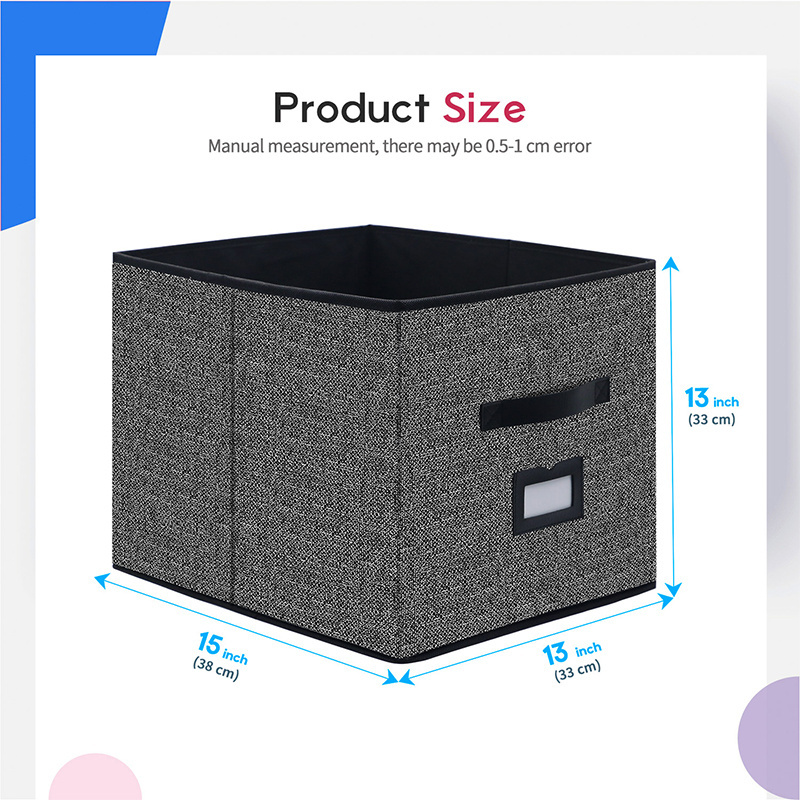 Wholesale Cheap Home Storage Basket Bin Foldable Square Cube Storage Organizer Customized 4 Pack