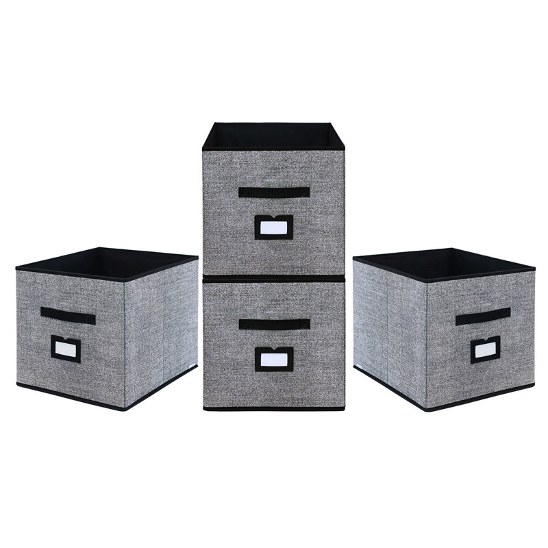 Wholesale Cheap Home Storage Basket Bin Foldable Square Cube Storage Organizer Customized 4 Pack