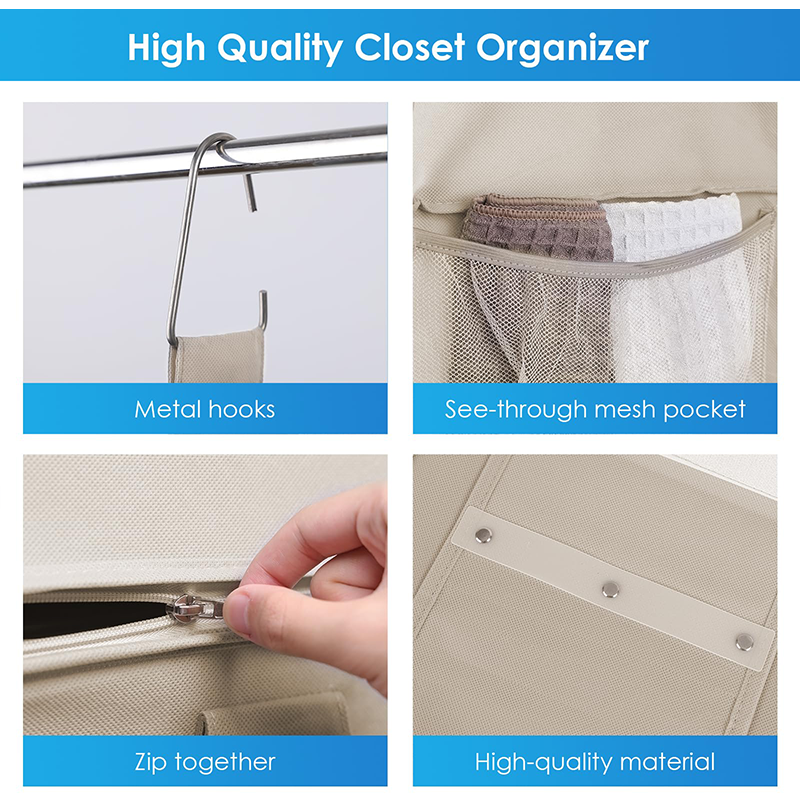 Hanging Closet Wardrobe Clothing Storage Bag Rack Holder Foldable Clothes Jeans Shirt Organizer 6 Layers