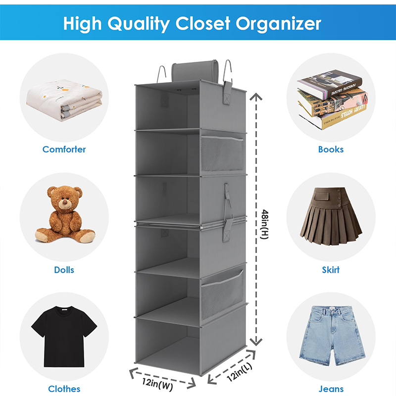 Closet Storage Organization Collapsible Fabric Organizer Folding Hanging Shelves Bags for Clothes Hats