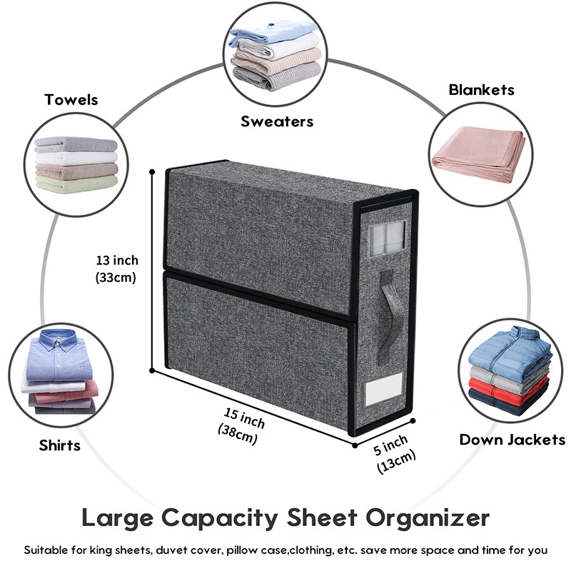 Premium Sturdy Closet Organizer Cube Storage Bin Duvet Covers Sheet Organizers and Storage 4 Pack