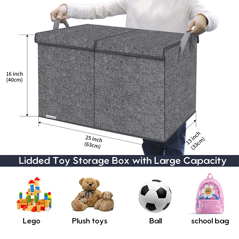 Wholesale Home Blanket Storage with Lid Collapsible Toy Organizer Box Basket for Kids 1 Pack