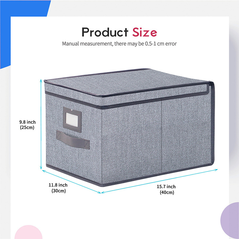 Fabric Storage Boxes With Lids Collapsible Clothing Storage Baskets Cube Storage Organizer 3 Pack