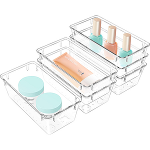 High Quality Premium Office Desk Accessories Storage Containers Makeup Organizer For Drawer 6 PCS