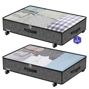 Hot Sale Underbed Container Storage Box And Containers Under Bed Storage With Wheels 2 Pack