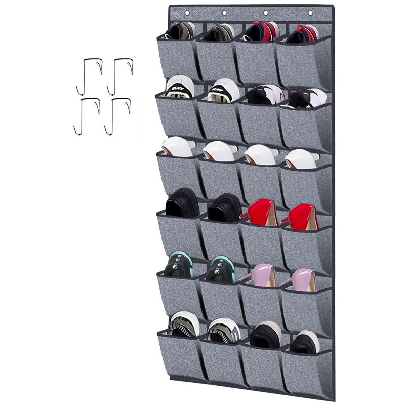 Wholesale over the door hanging storage shoes 24 Pockets shoes Organizer 1 pack