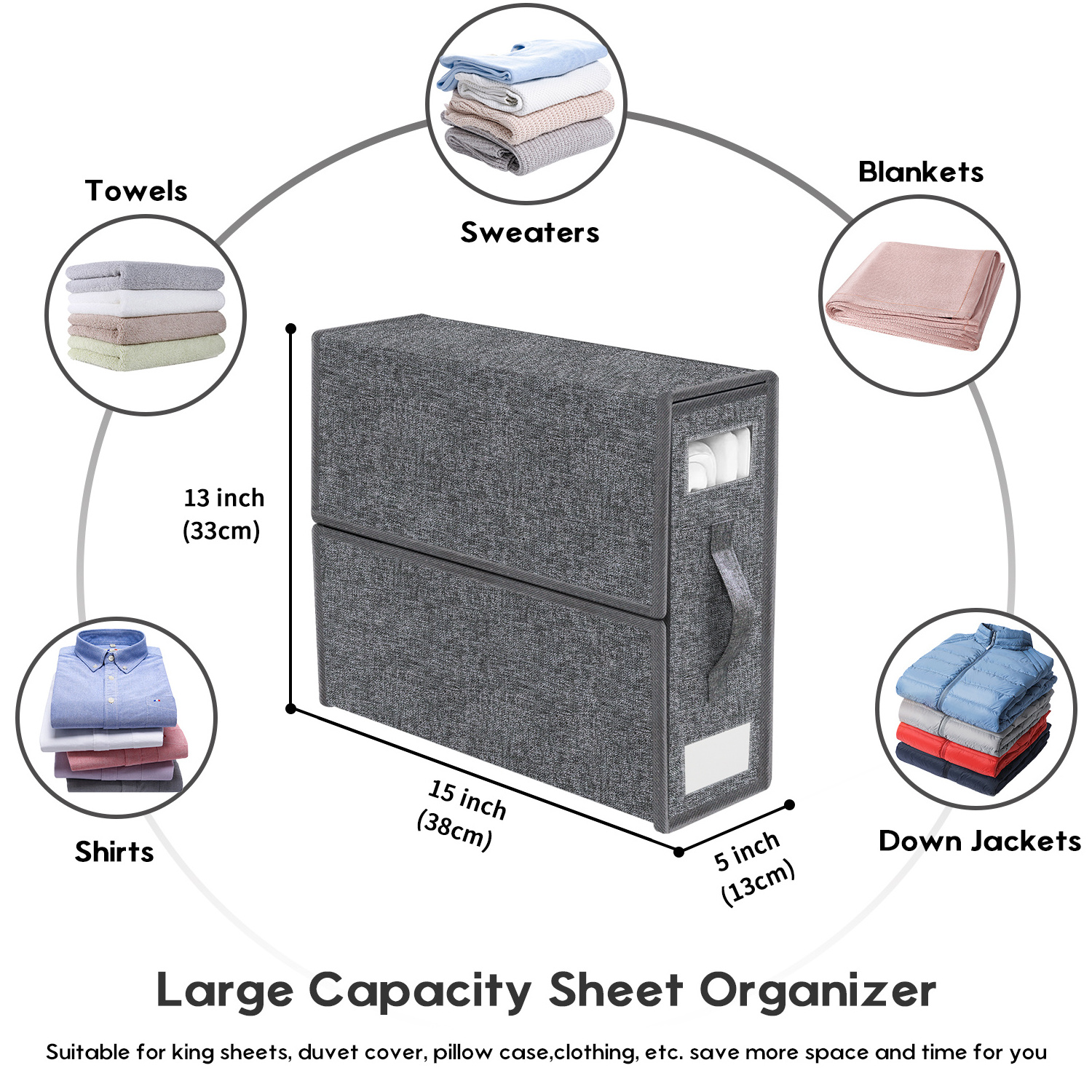 Wholesale Collapsible Cube Storage Bin Home Organization Sheet Storage for Bedding Clothes 4 Pack