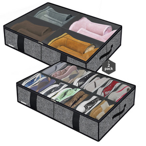 Manufacturer Friday Monkey Under Bed Shoe Organizer 1 Boots 1 Shoes (14+4 Cells) Cotton-like Black ZMBCUBS14S4