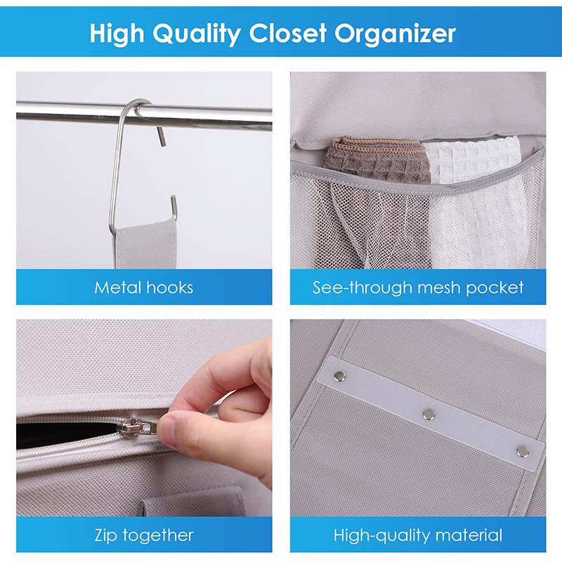 Hanging Closet Organizers and Wardrobe Clothes Storage Bags Collapsible Shelves for Shoes Toys 6 Shelf