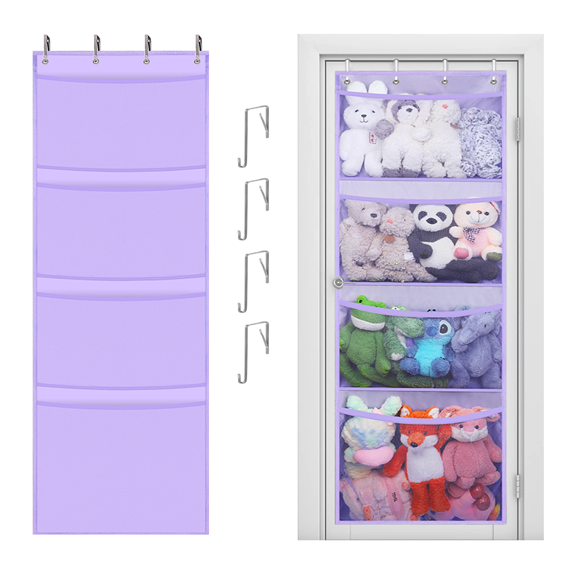 Kids Toys Storage Stuffed Animal Hanging Organizer Over the Door Toy Organizer Net Bag