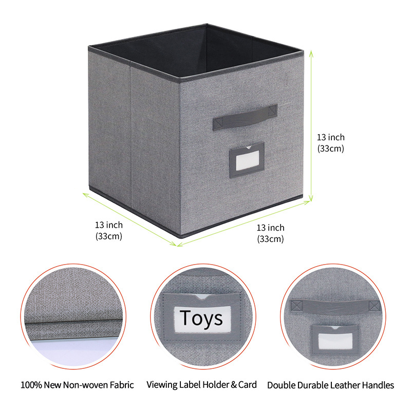 Home Collapsible Cloth Organizer Box Foldable Cube Storage Organizer Large Storage Bins 4 Pack