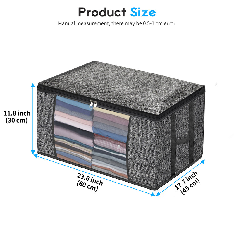 Wholesale Foldable Clothes Storage Box Bags Closet Organizers And Storage Bins With Lids 2 Pack