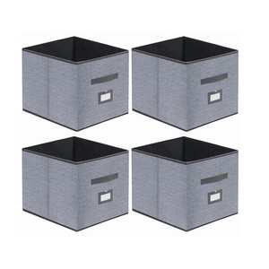 Home Collapsible Cloth Organizer Box Foldable Cube Storage Organizer Large Storage Bins 4 Pack