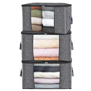 Custom Closet Organizers Under Bed Storage Folding Clothes Blanket Quilt Storage Containers 3 Pack