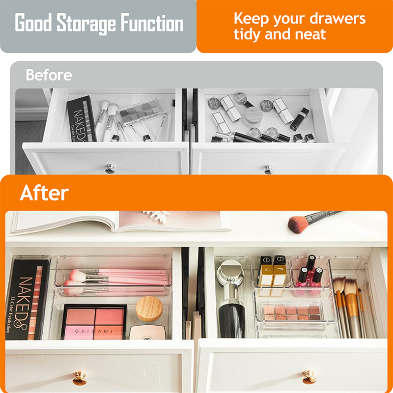 High Quality Premium Office Desk Accessories Storage Containers Makeup Organizer For Drawer 6 PCS