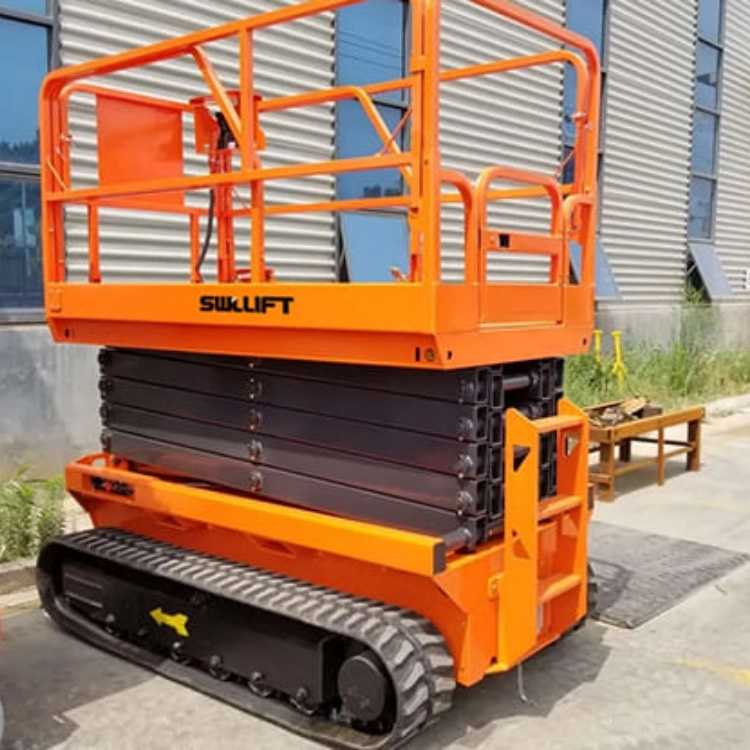 Battery Powered 6-18m Electric Movable Scissors Construction Lift Hydraulic Mobile Electric Tracked Scissor Lift