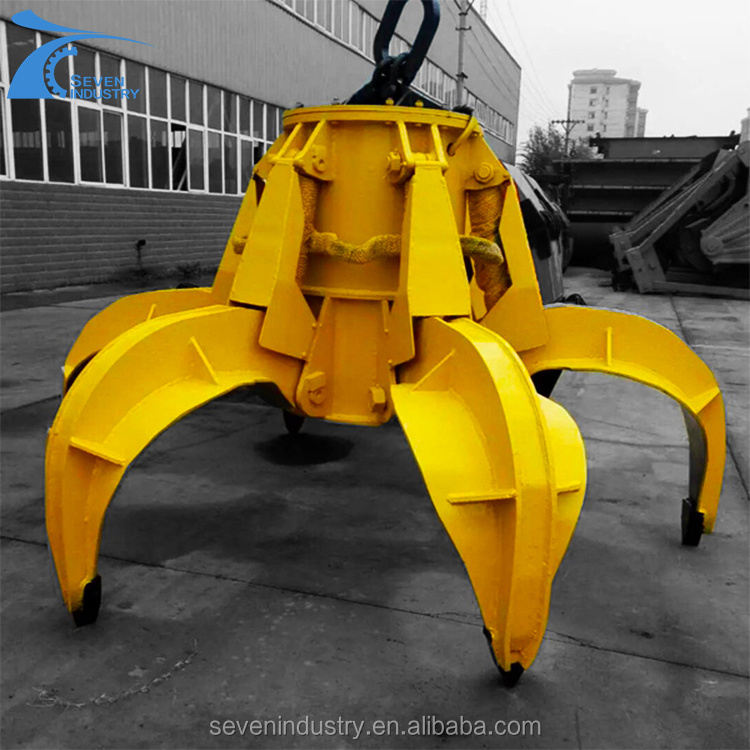 Excavator Attachment Steel Scrap Grasping Hydraulic Orange Peel Grab Bucket For Sale