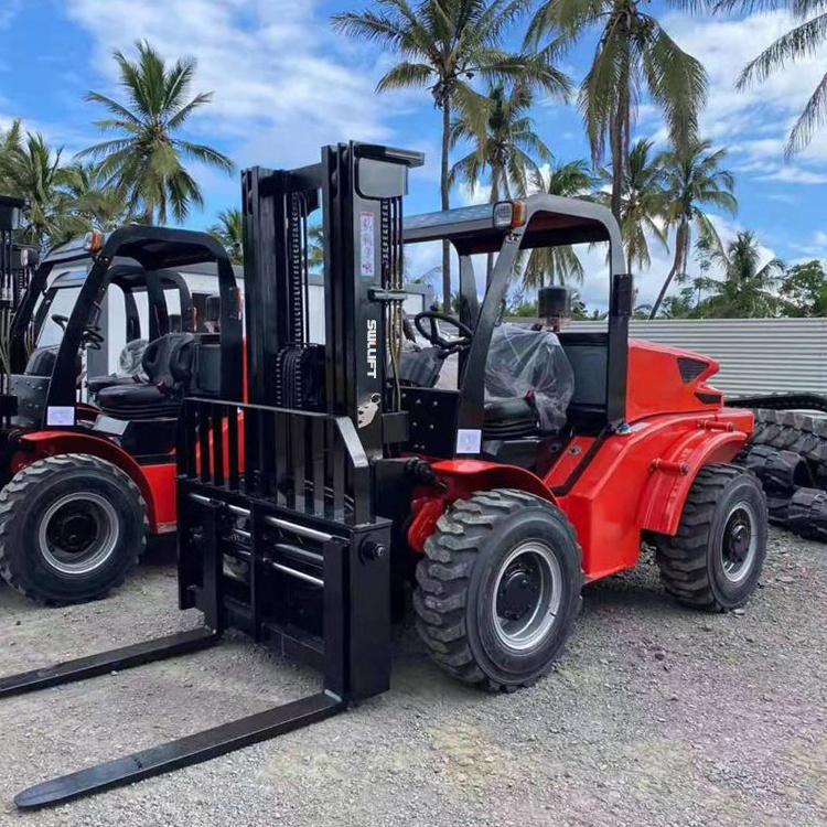 Four Wheel Drive rough terrain forklift 3T 3.5T 4T 5T 5000KG off road diesel forklift truck 4WD All